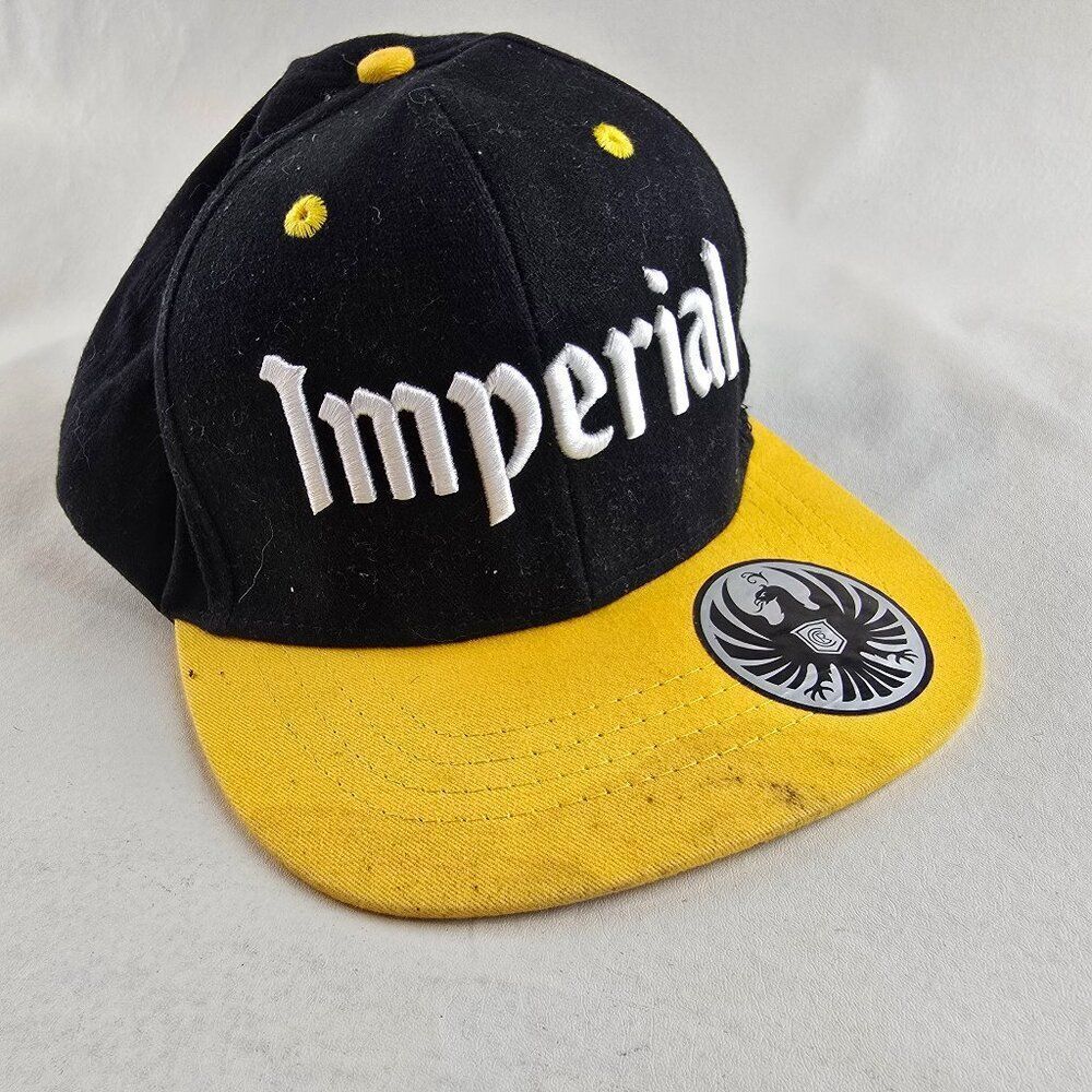 Imperial Snapback Hat Mens Adjustable Black Yellow Graphic Beer Costa Rica Cap